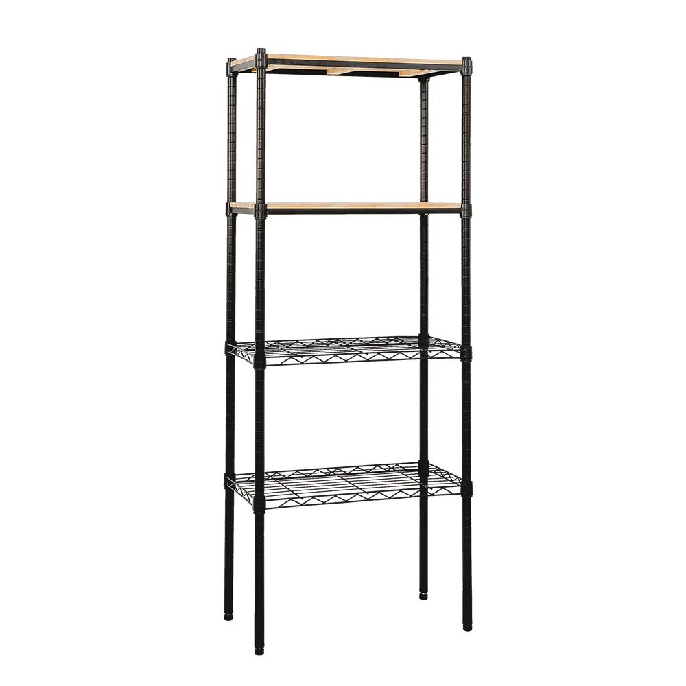【Y HOUSE】60x30x150cm pine four-layer storage rack rack iron rack - black paint, , large