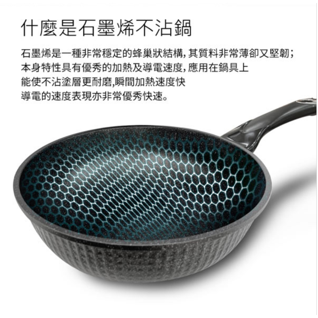 PERFECT 理想牌 韓國石墨烯不沾深型平底鍋無蓋附蓋IH 無蓋30cm-Leidea樂德兒, , large