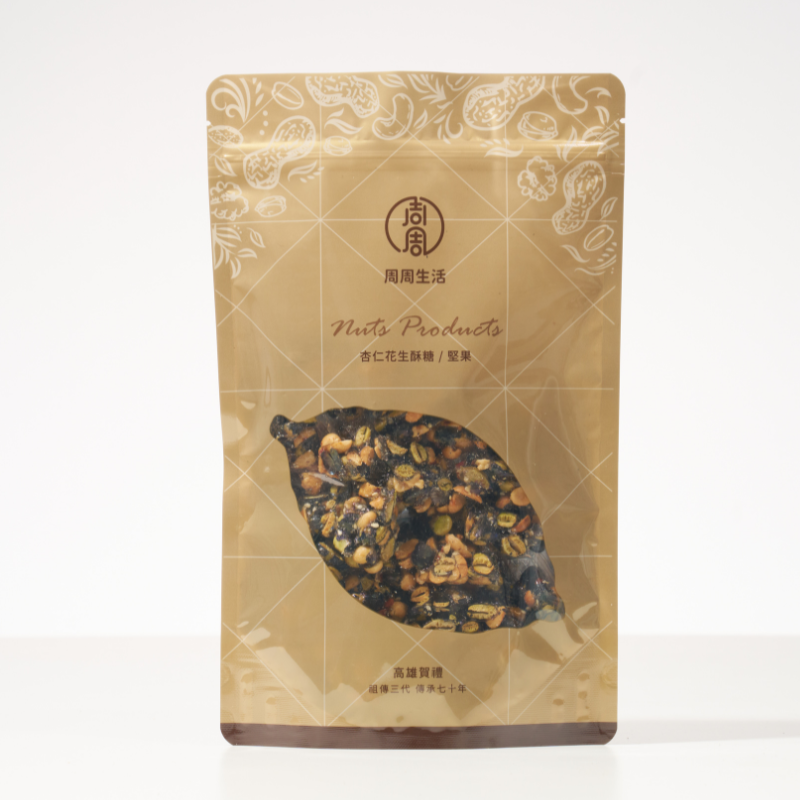 【周周生活】黑豆花生酥 200g 鹹甜微辣 台灣花生 日本海藻糖 手工製作