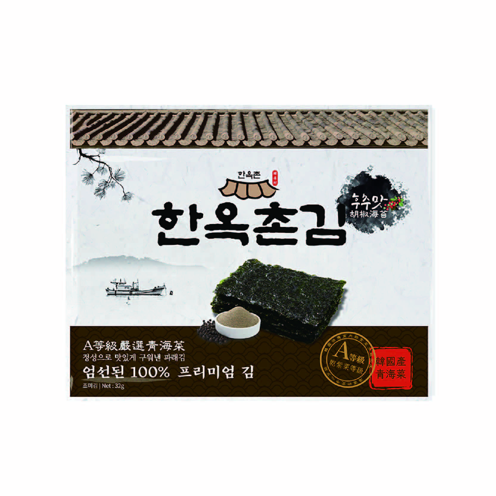 [敬永食品]韓屋村青海苔-胡椒口味32g, , large
