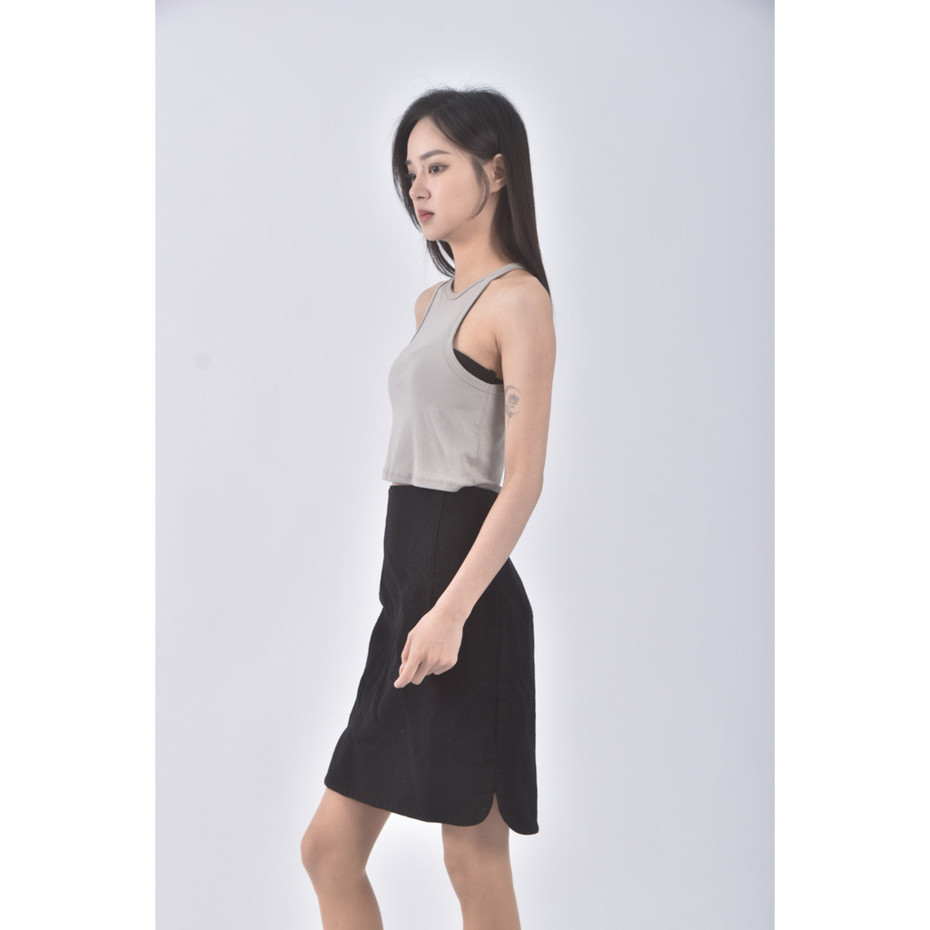 (S) uniqlo質感羊毛黑色短裙二手衣, , large
