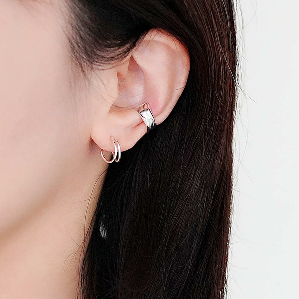 Moon shadow sterling silver earrings, , large
