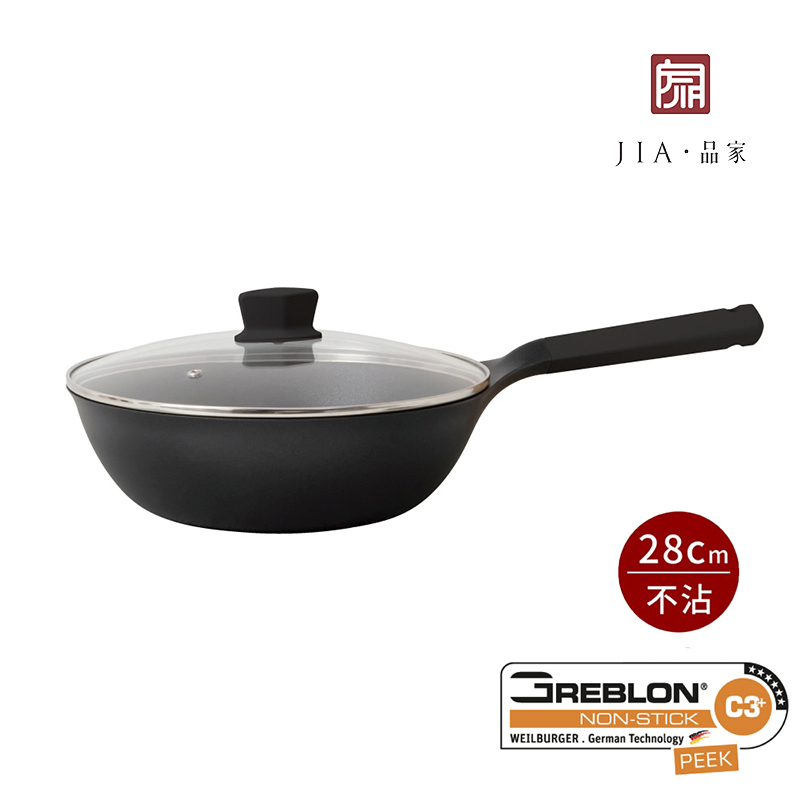 JIA Companion Non-Stick Wok 28cm,BlacK