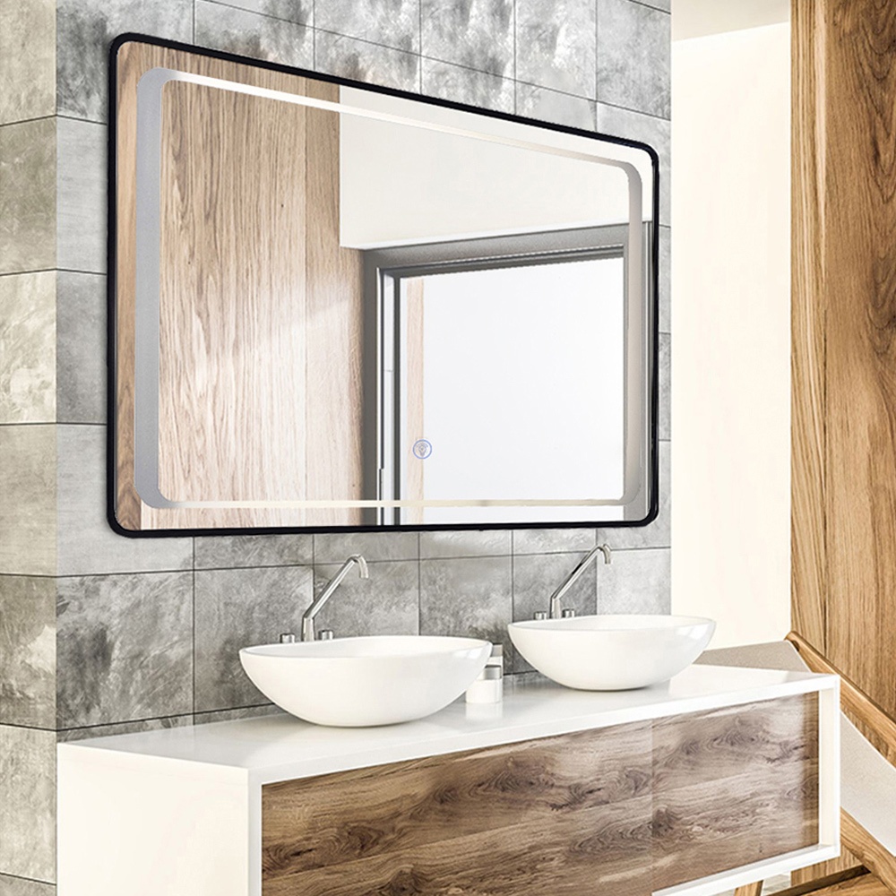 【H&R安室家】 慕尼黑 智能LED發光觸控燈鏡(掛鏡/浴鏡/化妝鏡/鏡子) ZA0198, , large