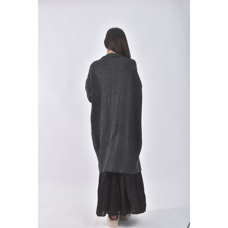 (M) l y shop質感針織長版灰色罩衫二手衣, , large