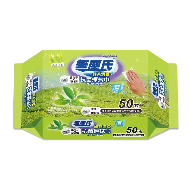 Clean Family greentea antibaterial wipe, , large