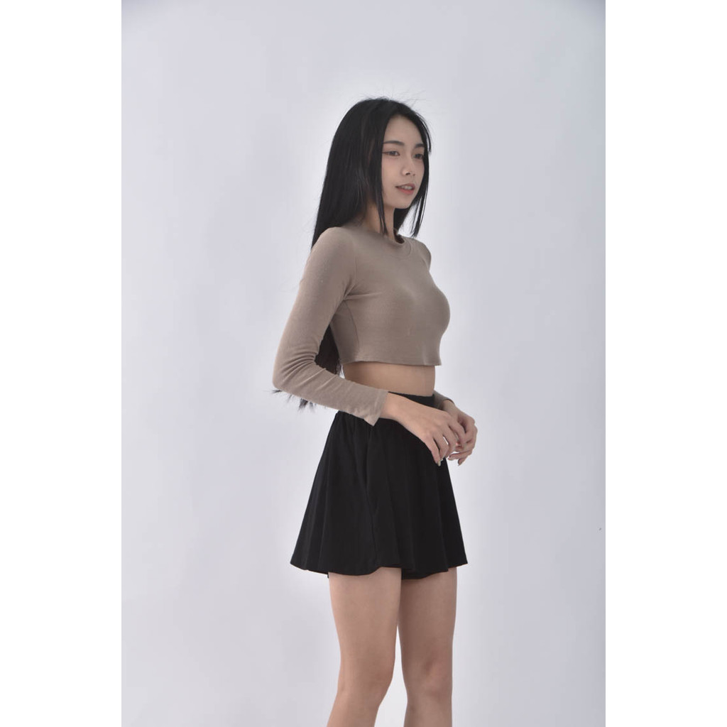 (S) 【粿粿私服】高腰簡約黑色短褲二手衣, , large