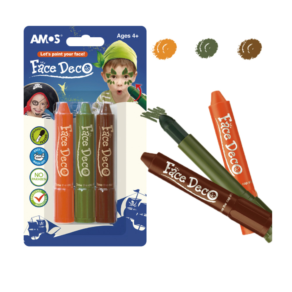 【韓國AMOS】3色粉色系+3色大地色 人體彩繪棒, , large