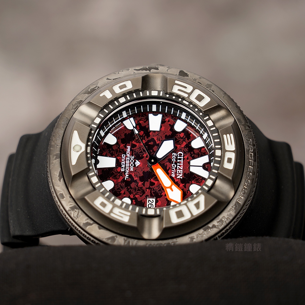 CITIZEN 星辰 紅蓮哥吉拉 哥斯拉 限量聯名錶 PROMASTER 光動能潛水手錶 BJ8059-03Z, , large