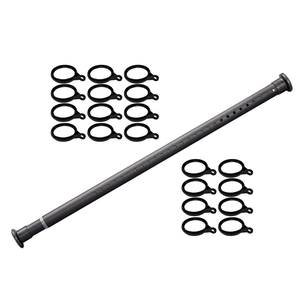 No-drill telescopic pole - matte black - 2.6-3.1 meters (includes 20 lifting rings), , large