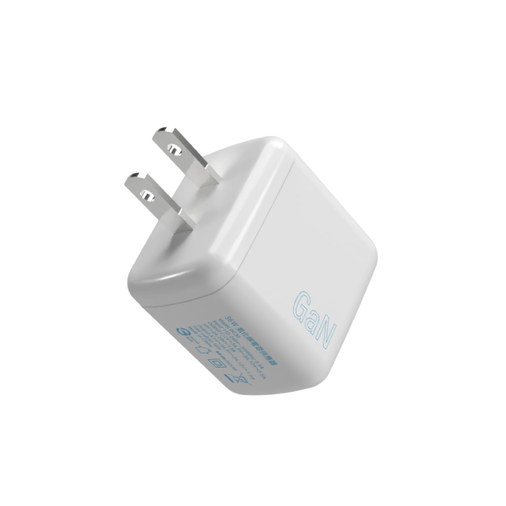 【amuok】36W GaN氮化鎵雙孔快充充電器-白色(快充頭 充電頭 旅充頭), , large