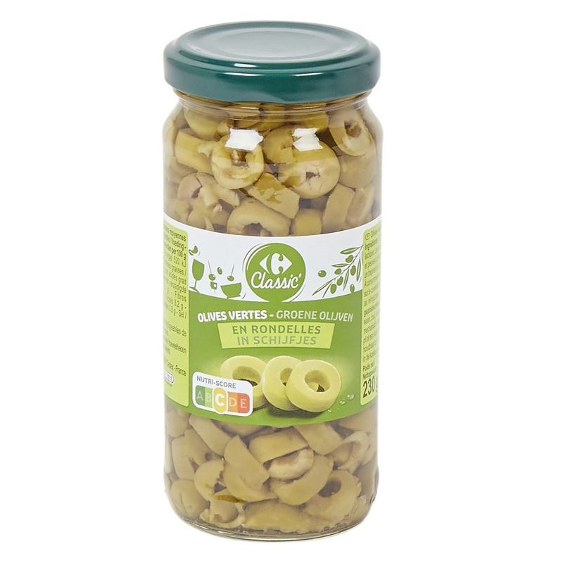 C-Sliced green olive, , large