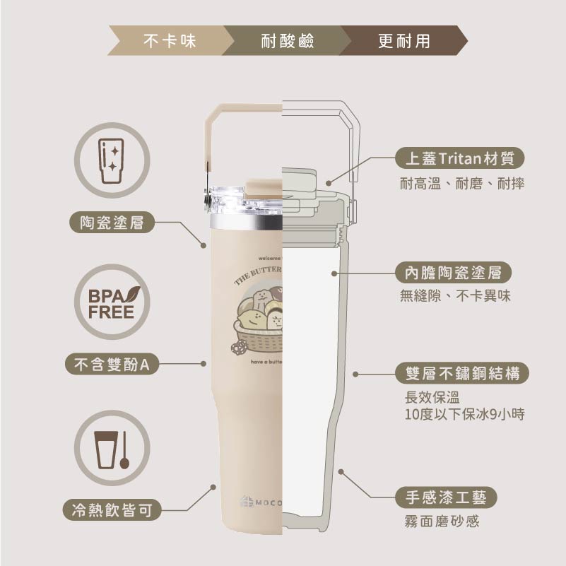 [eShoes] Cream Family × Banjiajia Ceramic Double Drink Cup Milk Tea Color, , large