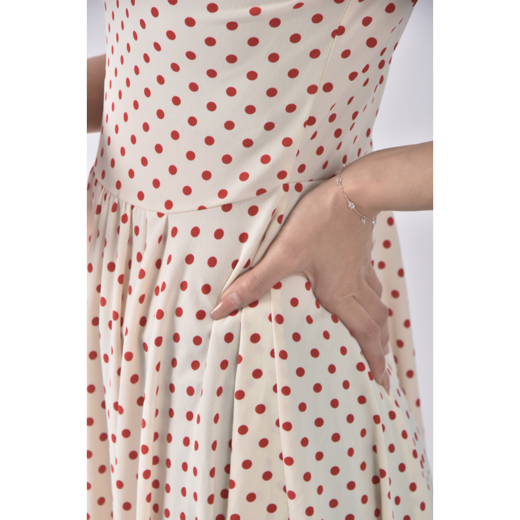 (S) blue label圓點紅色洋裝二手衣, , large