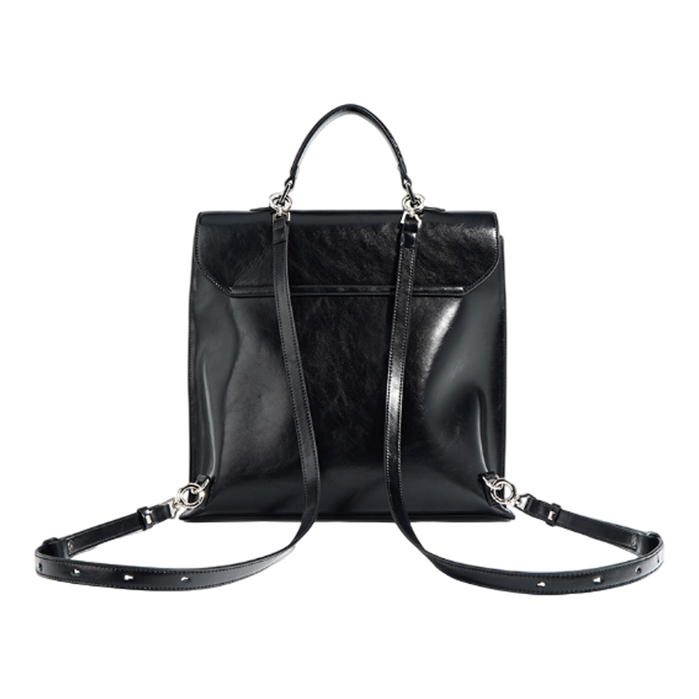 【ZENDAR】限量1折 頂級小牛皮手提包肩背包後背包 維多利亞系列 全新專櫃展示品(金剛黑), , large