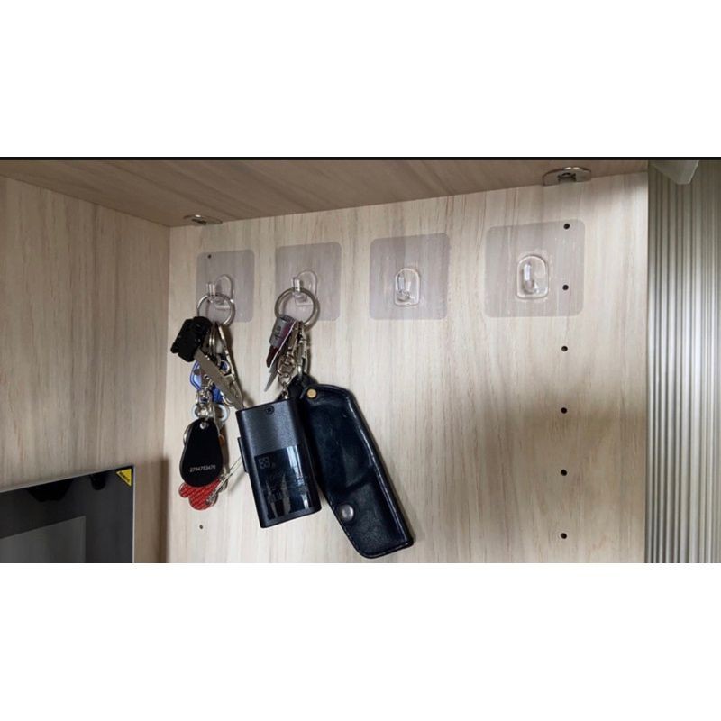 [Beargood sticker] Small Square Adhesive Hooks (Set of 4), , large