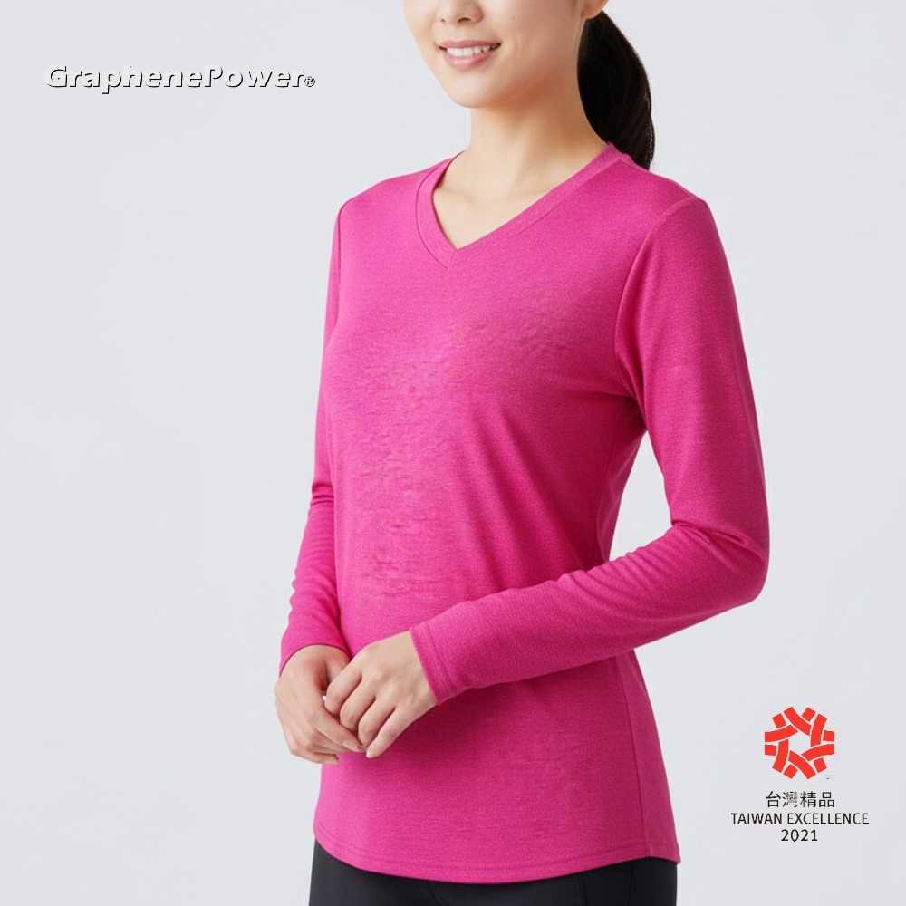 Graphene Thermal Circulation Long Sleeve Top, , large