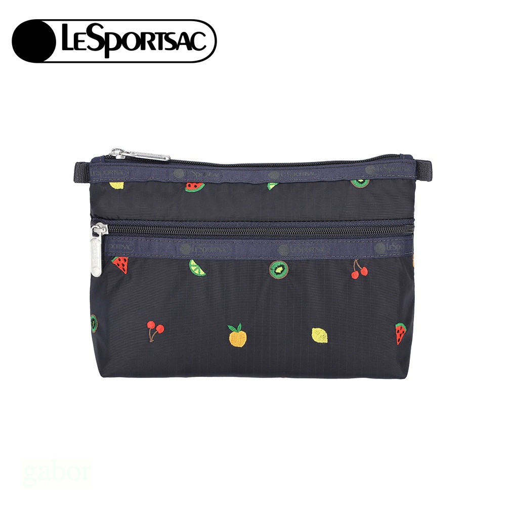 LeSportsac Cosmetic Clutch 雙層拉鍊收納化妝包 -鮮果彩繡, , large