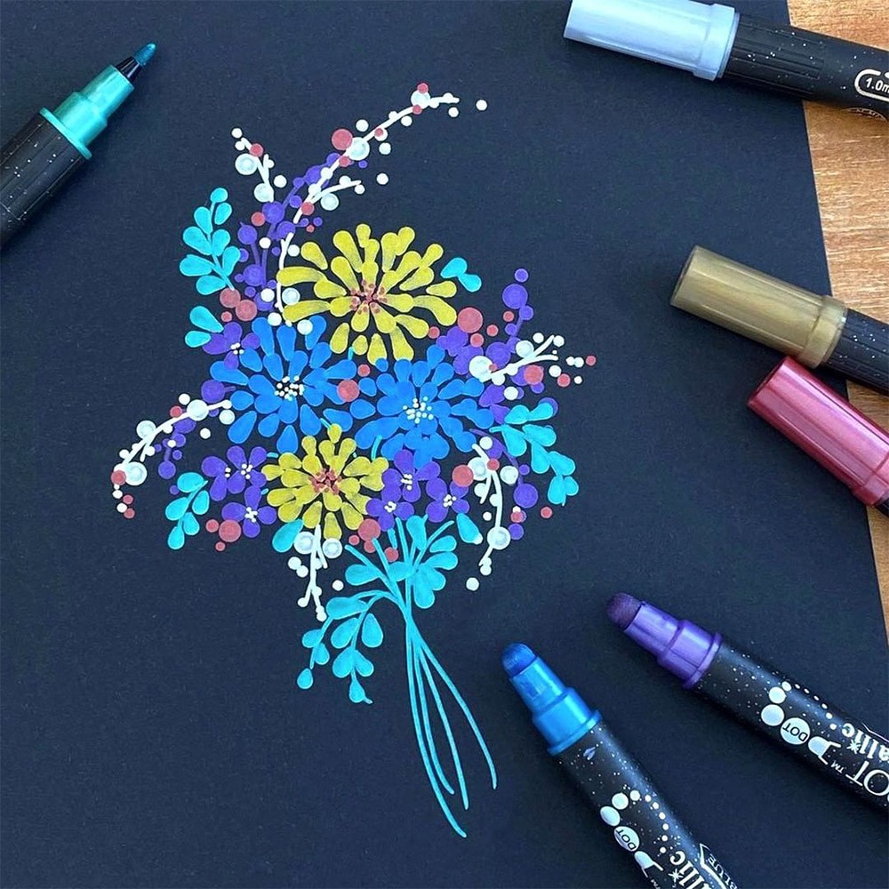 *需預訂【Kuretake日本吳竹】ZIG Clean Color Dot 點點筆金屬色 六色組(TC-8100-6V), , large