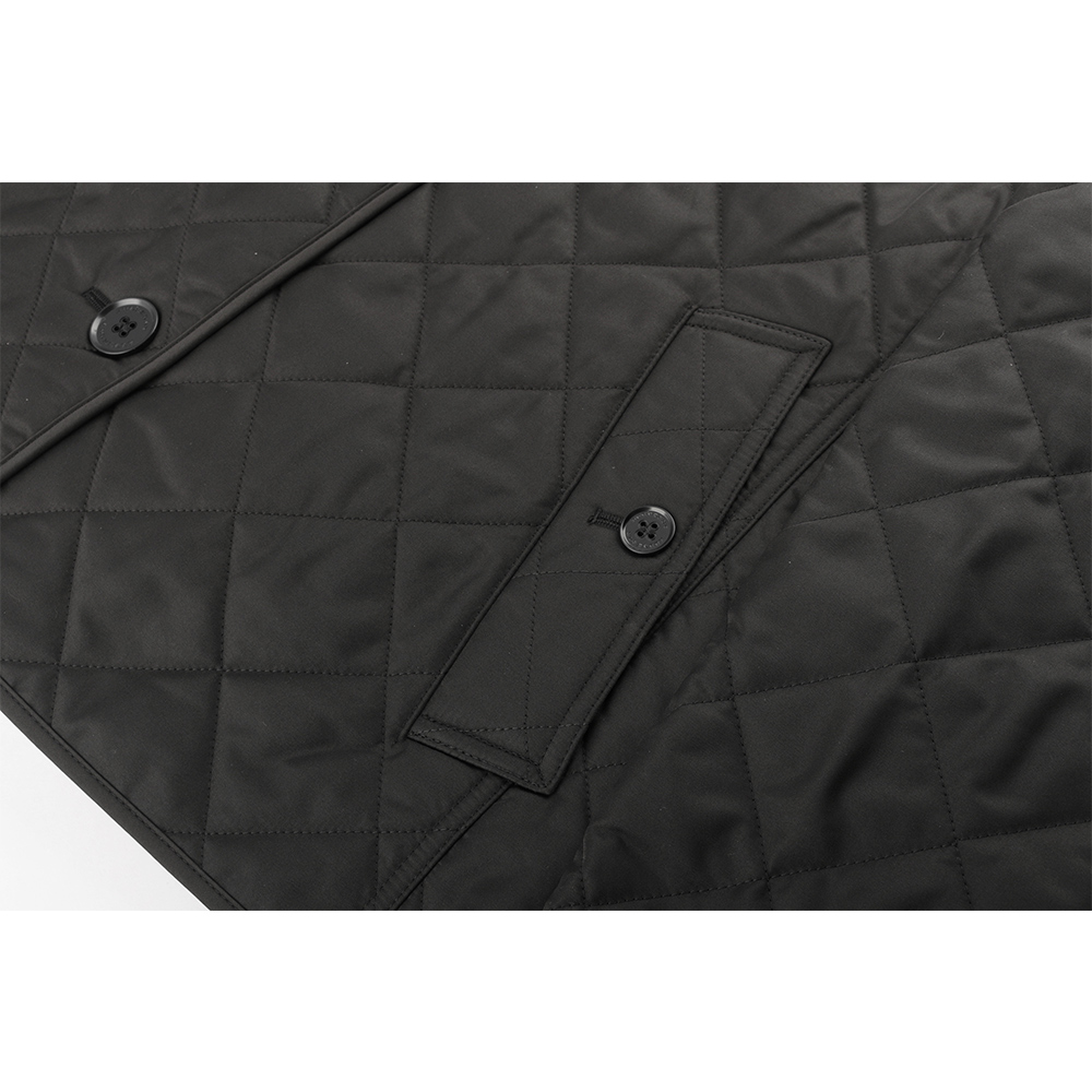 BURBERRY L號菱格紋棉質輕型外套/黑色, , large