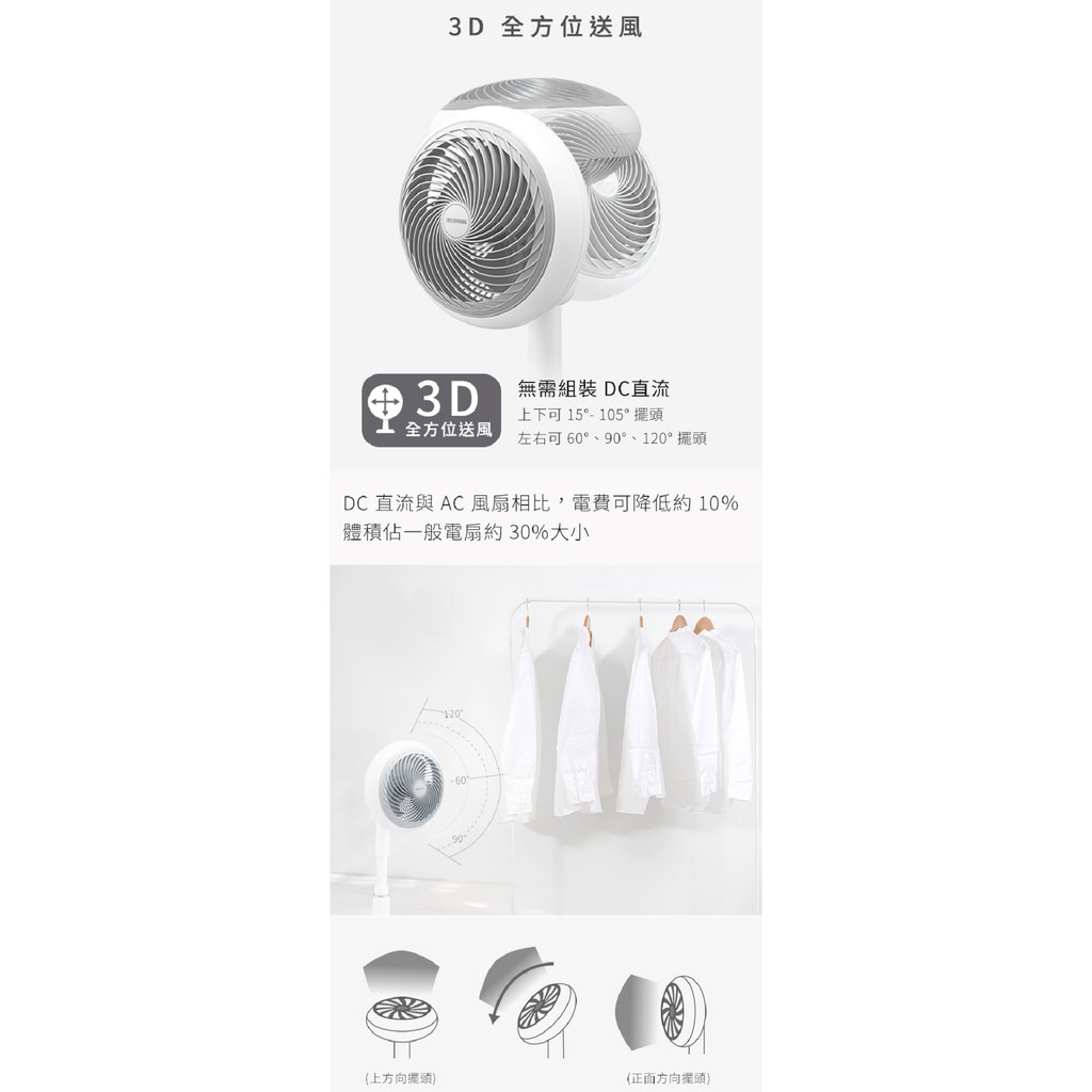 IRIS OHYAMA STF-DC18T 直立式3D循環扇 公司貨, , large
