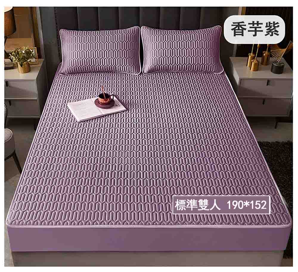 HABABY環安家居【禮盒组】床包式乳膠涼席 標準雙人   香芋紫, , large