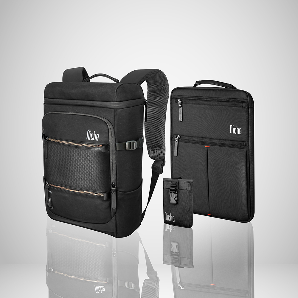 【Niche 樂奇】城市旅人天琴座商務後背包 N-19301 筆電包 手機包 3件一組