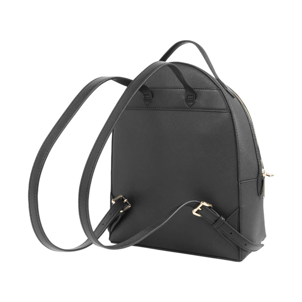 Michael Kors Sheila 防刮皮革拉鍊口袋中型後背包(黑色), , large