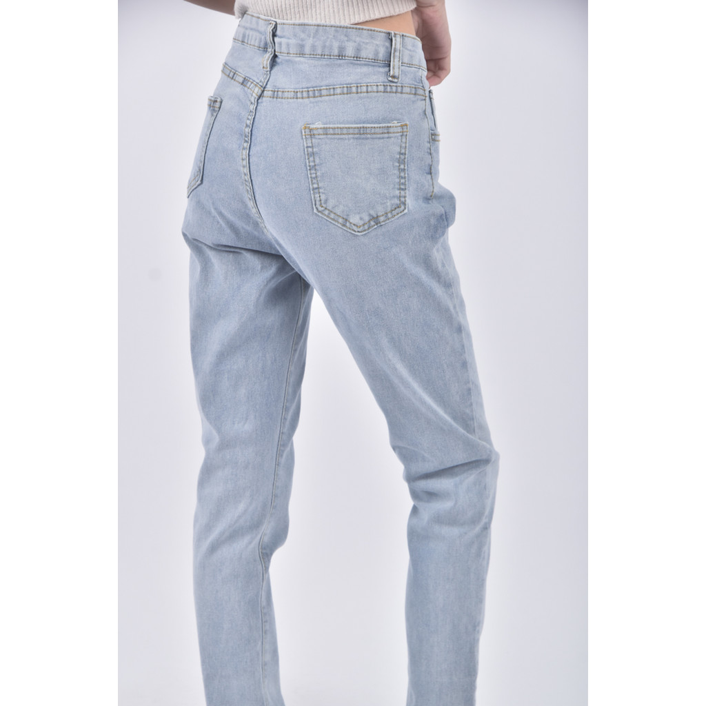 (S) jeans丹寧牛仔質感藍色長褲二手衣, , large