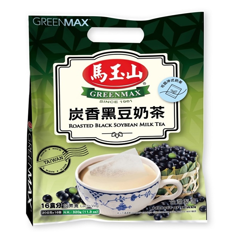 馬玉山炭香黑豆奶茶20g X16, , large