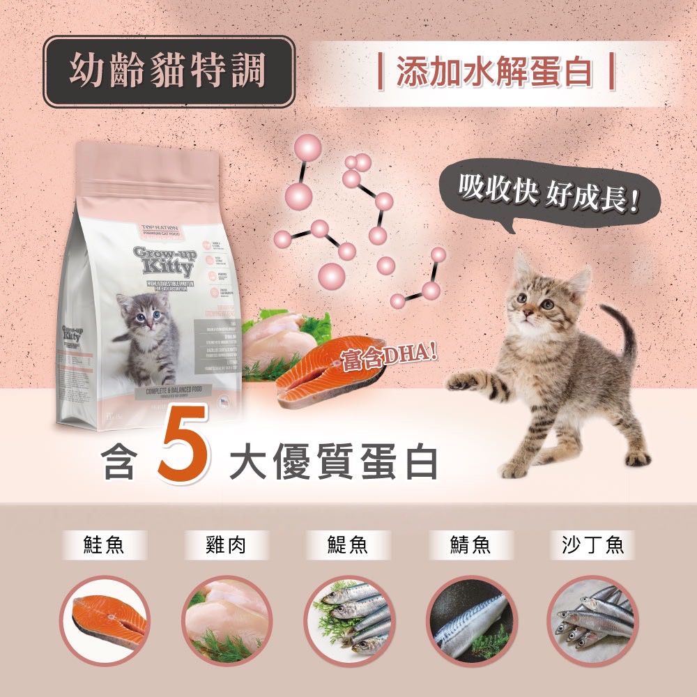 【TOPRATION美式優選】貓糧 幼貓飼料 成長強化配方5.4kg, , large