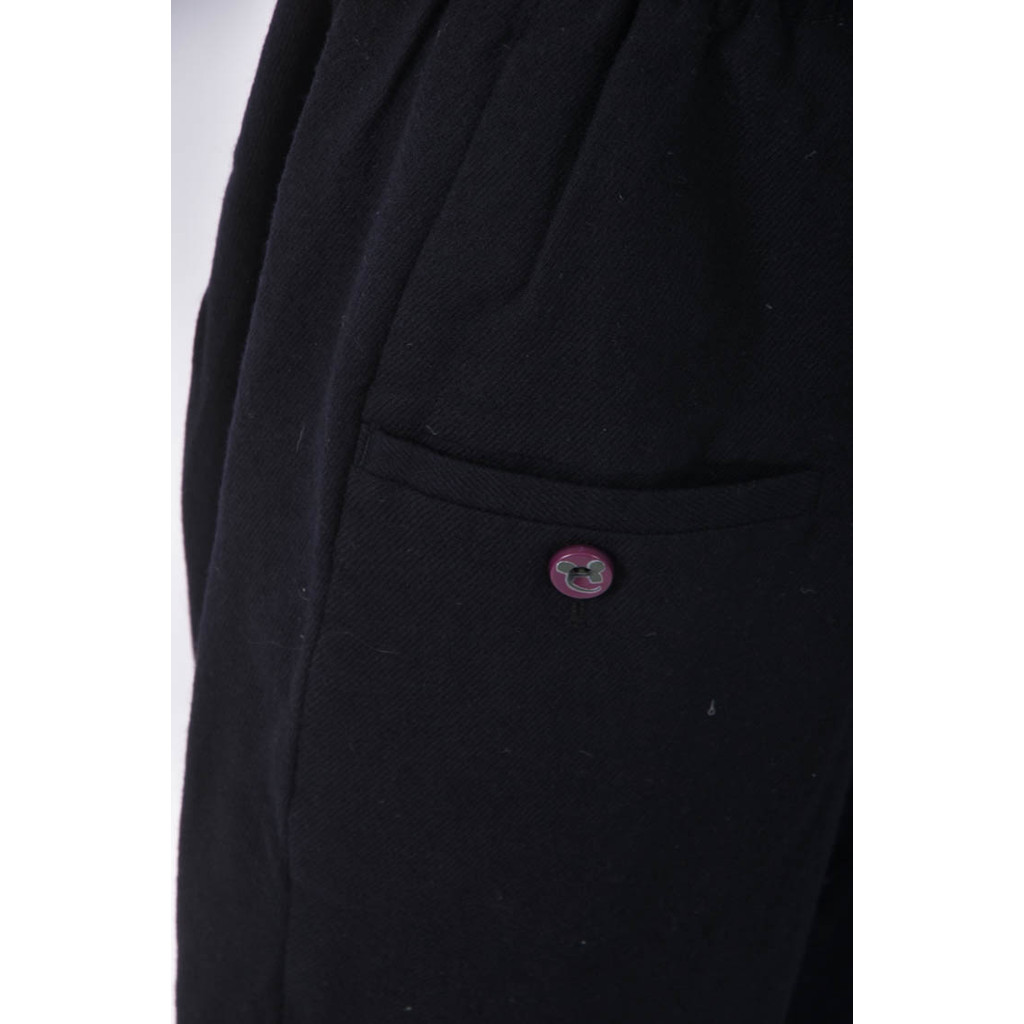 (F) whiple高腰羊毛純羊毛黑色長褲二手衣, , large