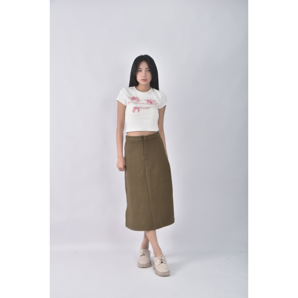 (L) 【作珩私服】mercci22質感素面綠色長裙二手衣, , large