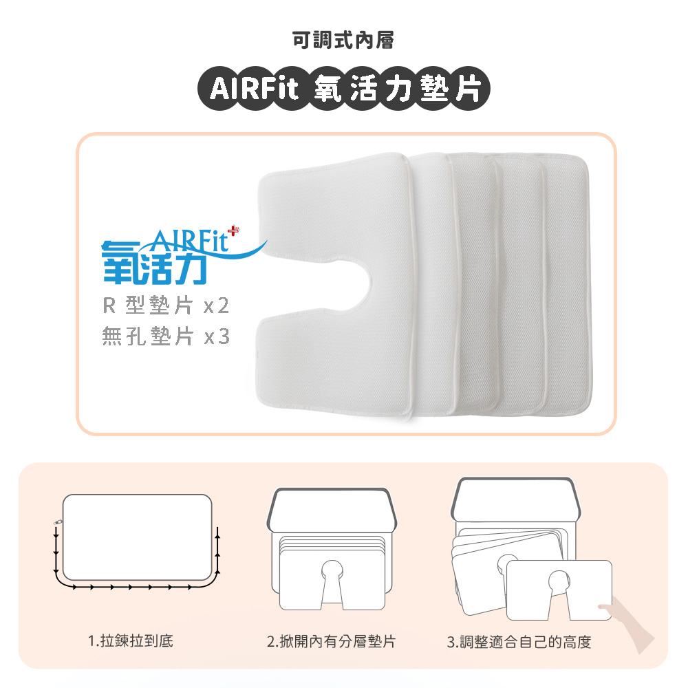 【日本旭川】AIRFit新一代熟睡夢之枕 5層可調高度透氣枕 3D立體透氣枕 防螨抗菌枕 可水洗枕 枕頭 夢之枕, , large