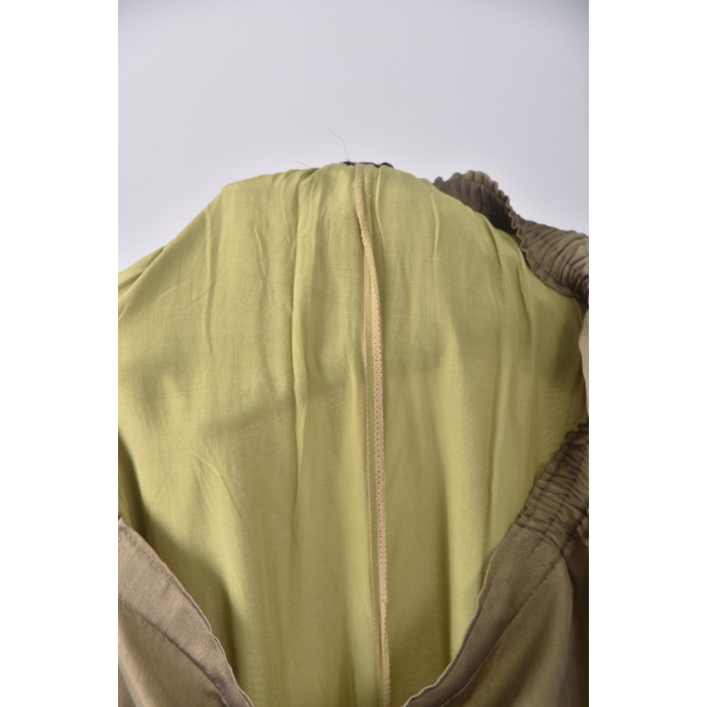 (L) 高腰雪紡直筒綠色長褲二手衣, , large