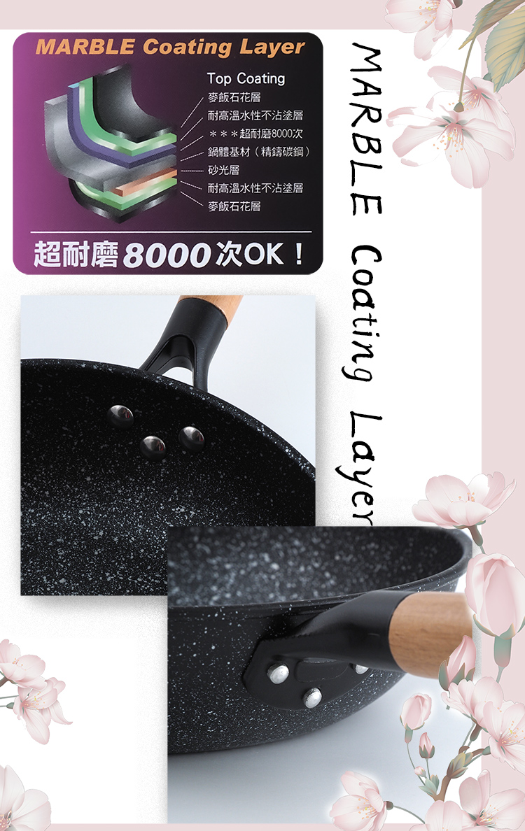 賓利麥飯石深型煎炒鍋-30cm-2支, , large