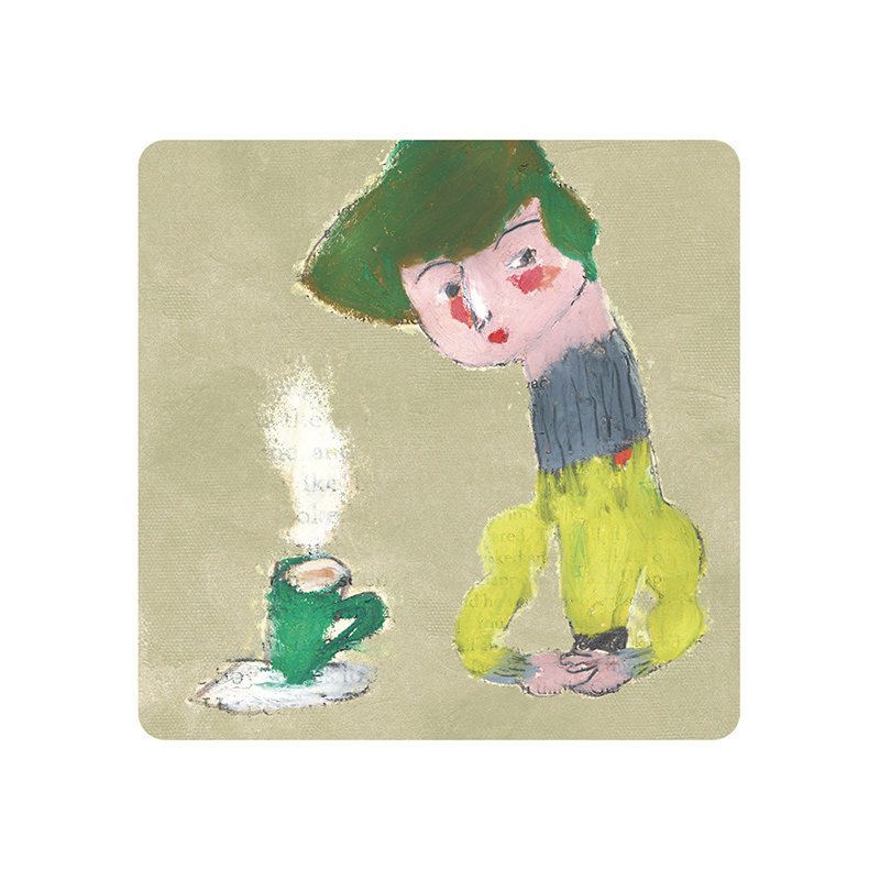 【怪獸】軟式珪藻土吸水杯墊 A Cup of Life---Ducky Shen (10x10cm) -Lay back lady, , large