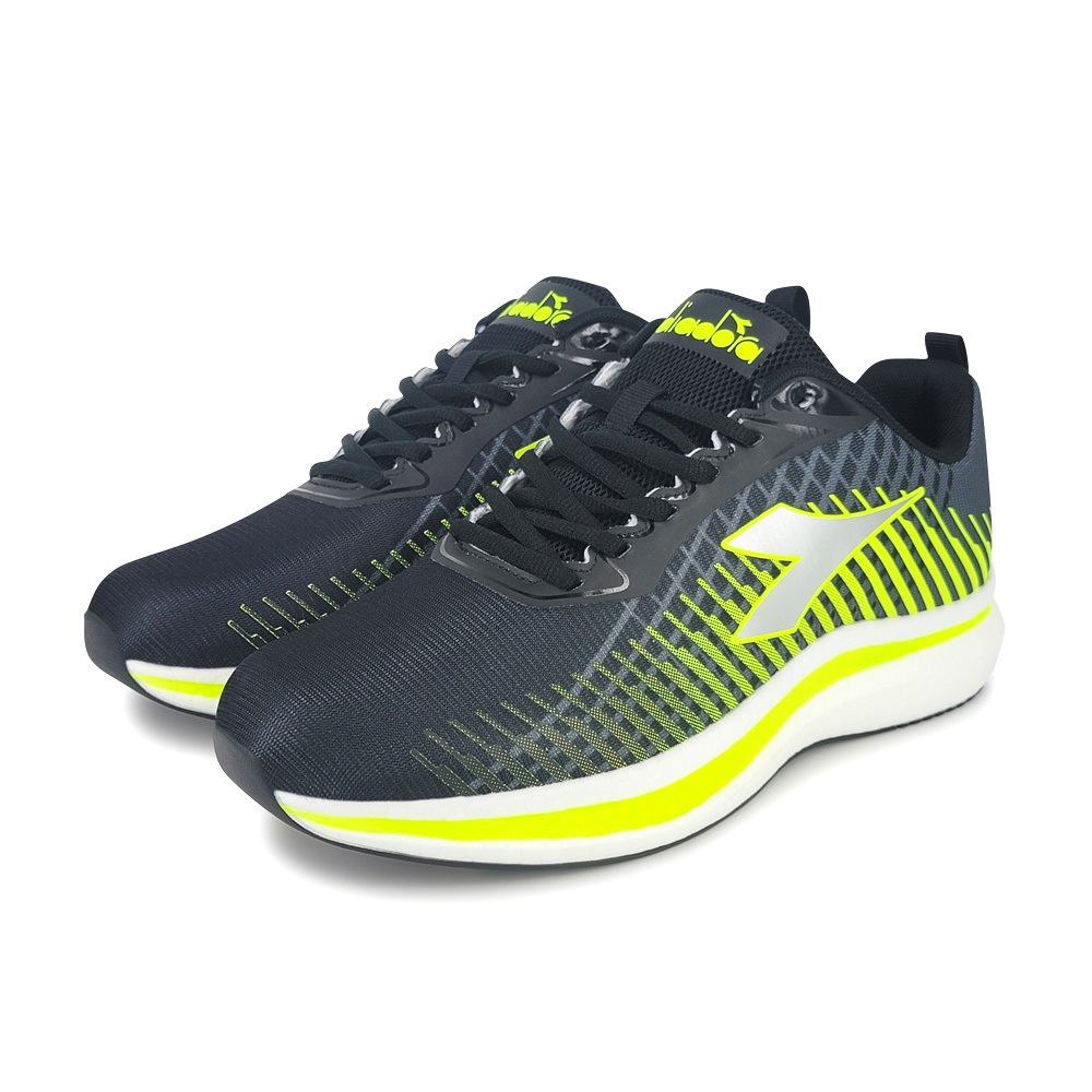 DIADORA迪亞多那 輕量專業慢跑男鞋 男運動鞋 慢跑鞋 漸層 寬楦 透氣 吸震 減壓 乳膠鞋墊 止滑 灰綠 灰桔, , large