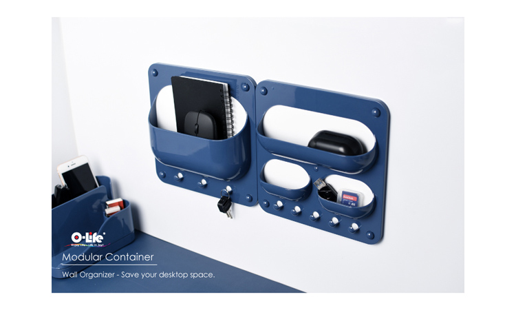 【O-Life】Magnetic wall-mounted storage box-A style beige, , large