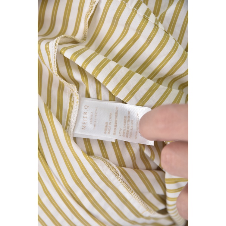 (S) meier q直條紋黃色襯衫上衣二手衣, , large