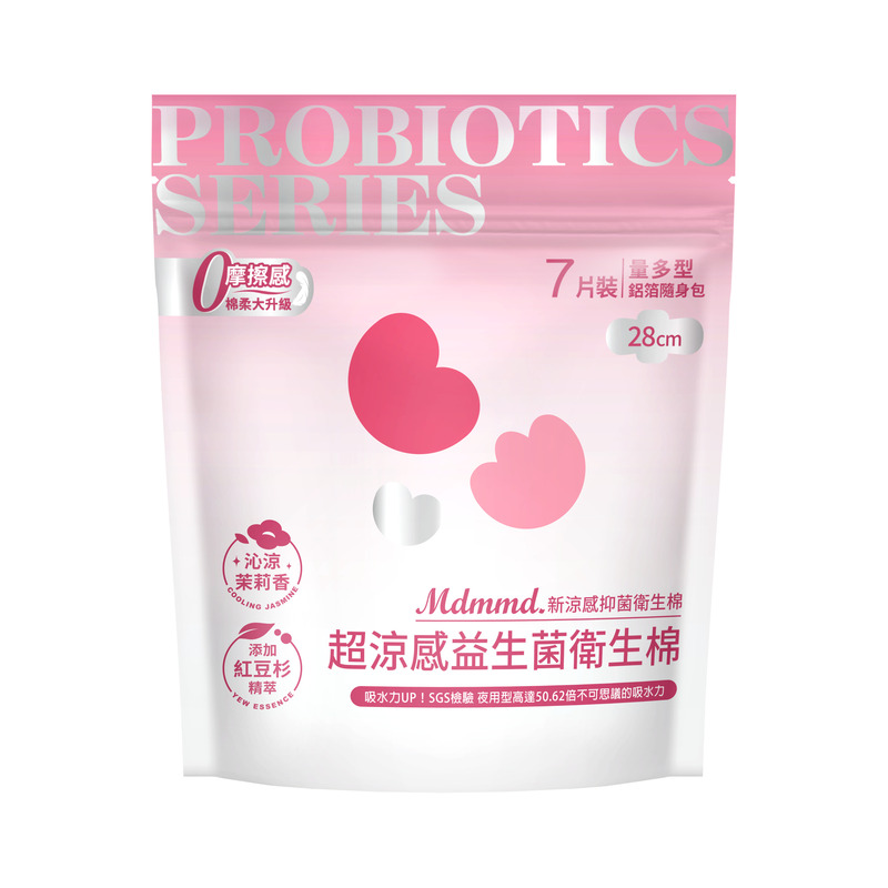 Mdmmd.超涼感益生菌衛生棉量多7片28cm, , large