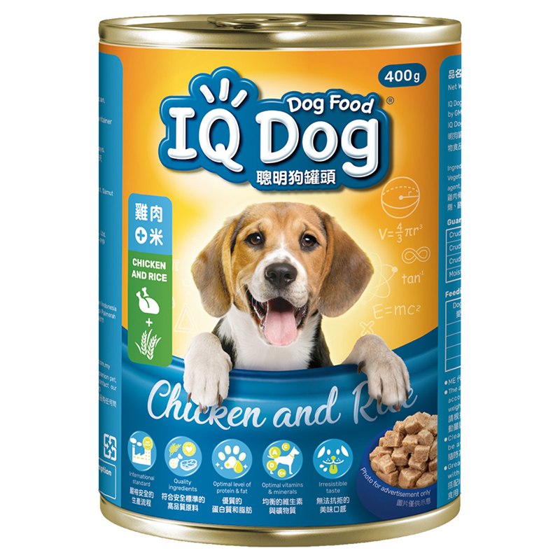 【IQ DOG】聰明狗罐頭 （400g*24罐）- 雞肉+米, , large
