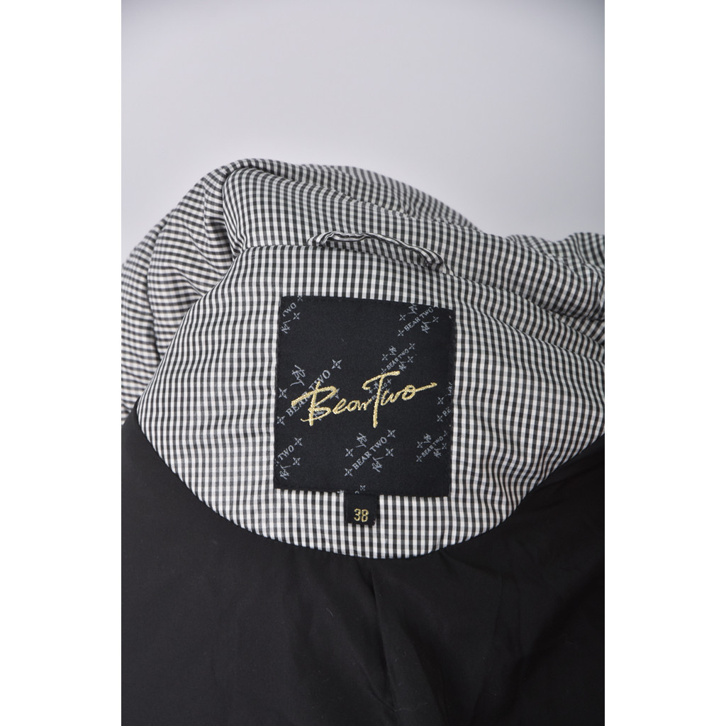 (M) bearturo格紋黑色綁帶外套二手衣, , large