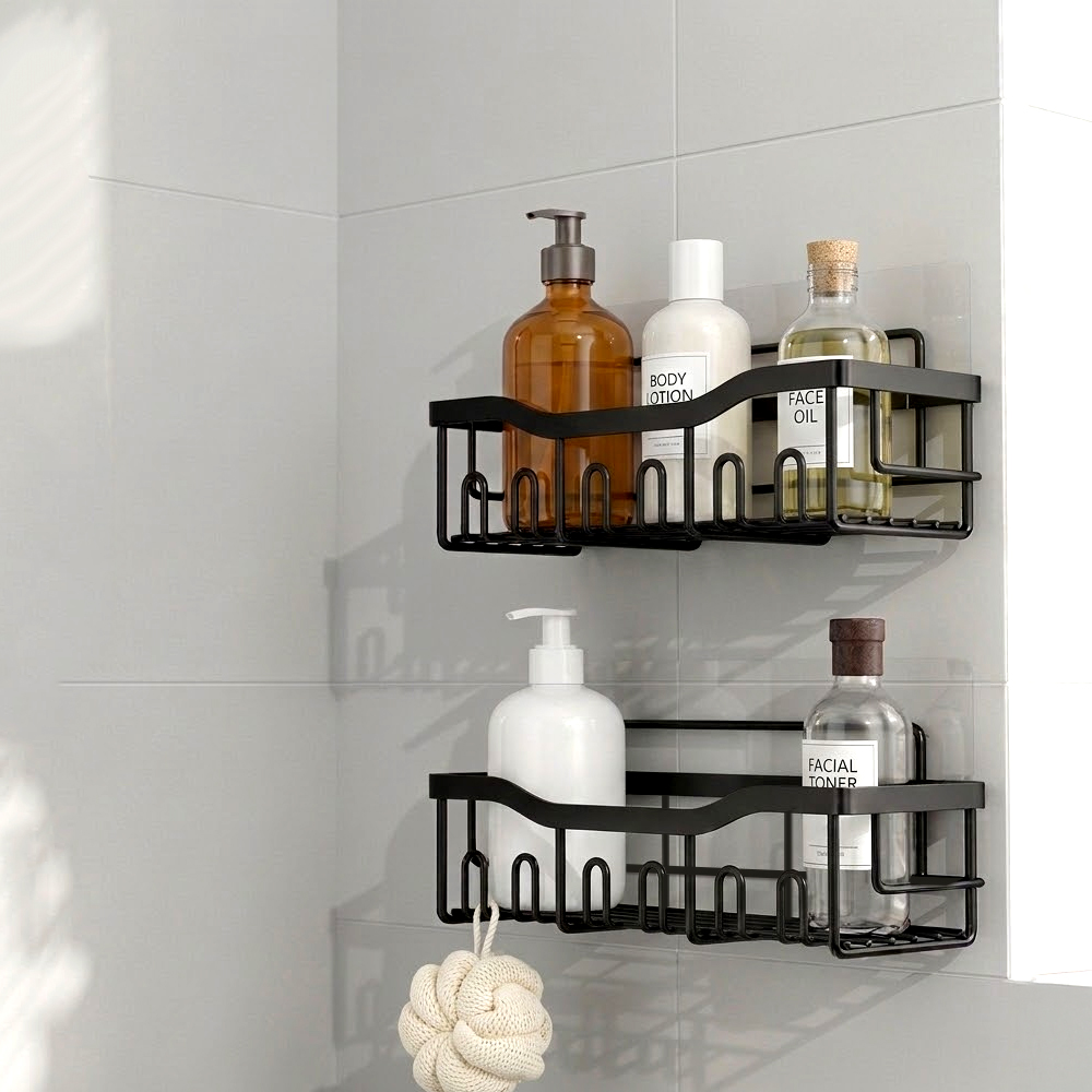【上手家居】浴室置物架-2件組(沐浴乳架/浴室收納架/浴室收納/免打孔置物架), , large