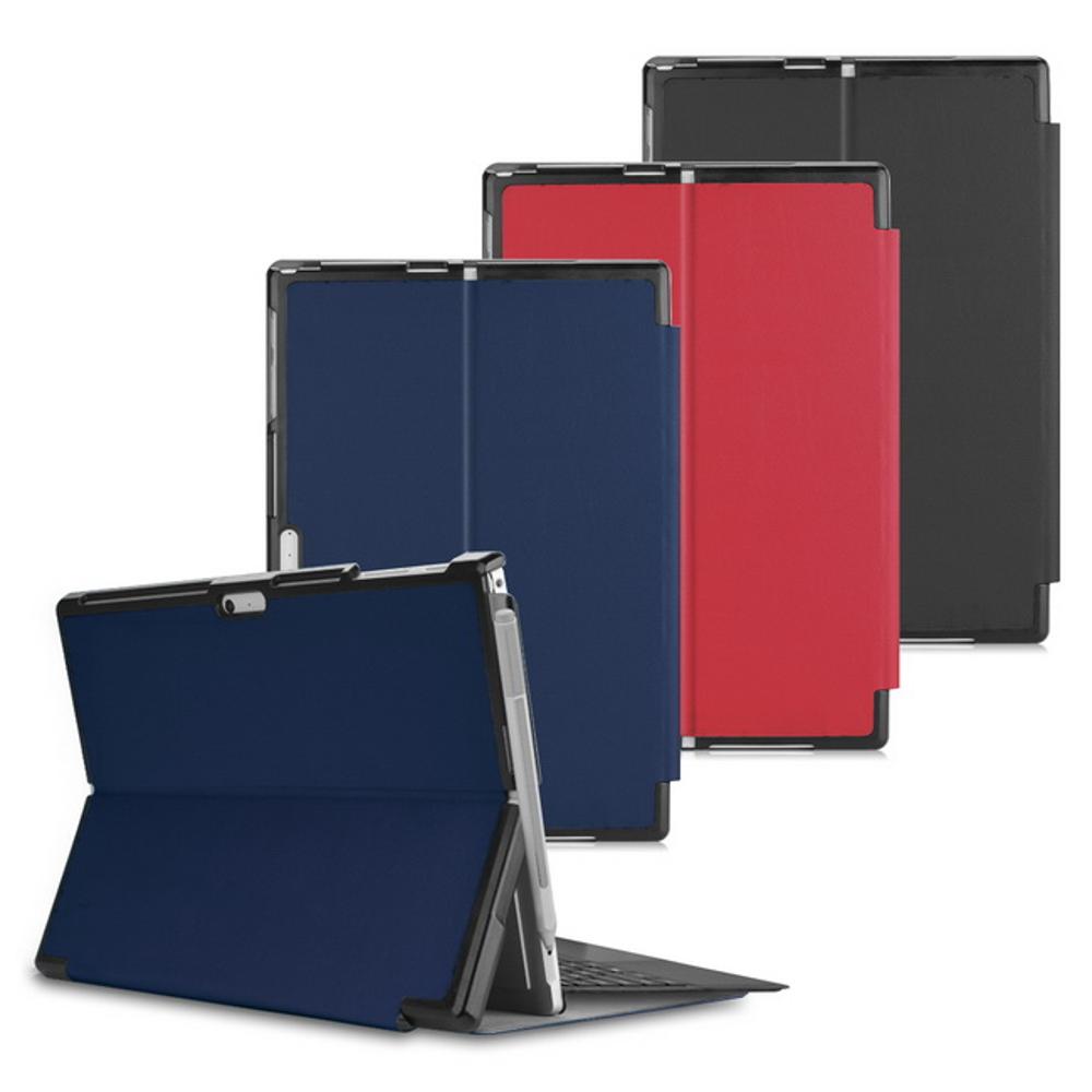 [LM33 Litchi Texture Stand Style] Microsoft Surface Pro 4/5/6/7 12.3-inch Tablet Protective Case