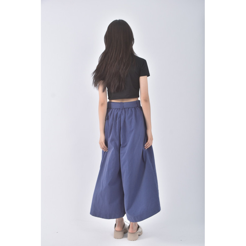 (L) cantwo高腰質感寬藍色長褲二手衣, , large