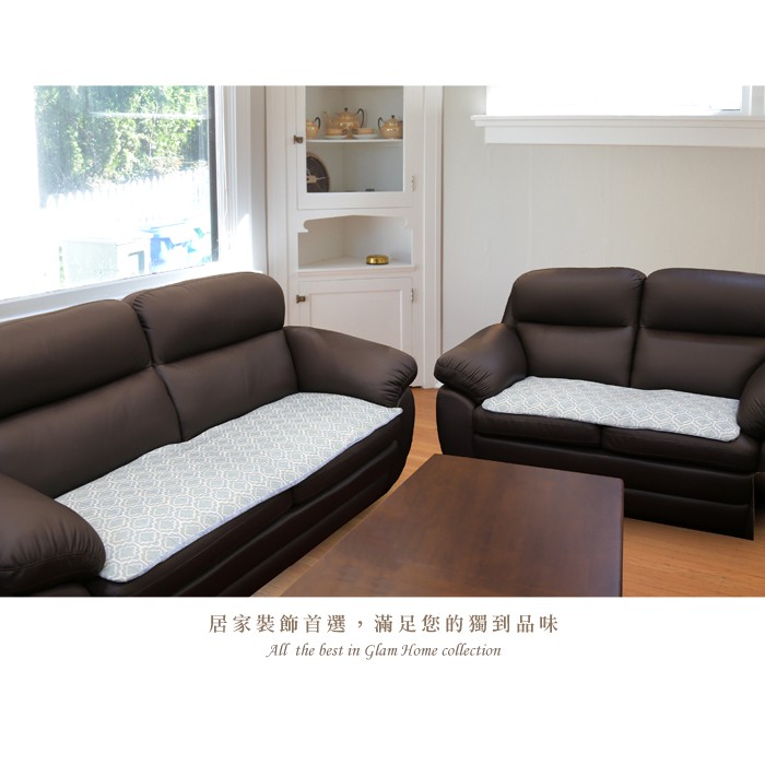 【格藍傢飾】雅室緹花坐墊套-咖/藍, , large