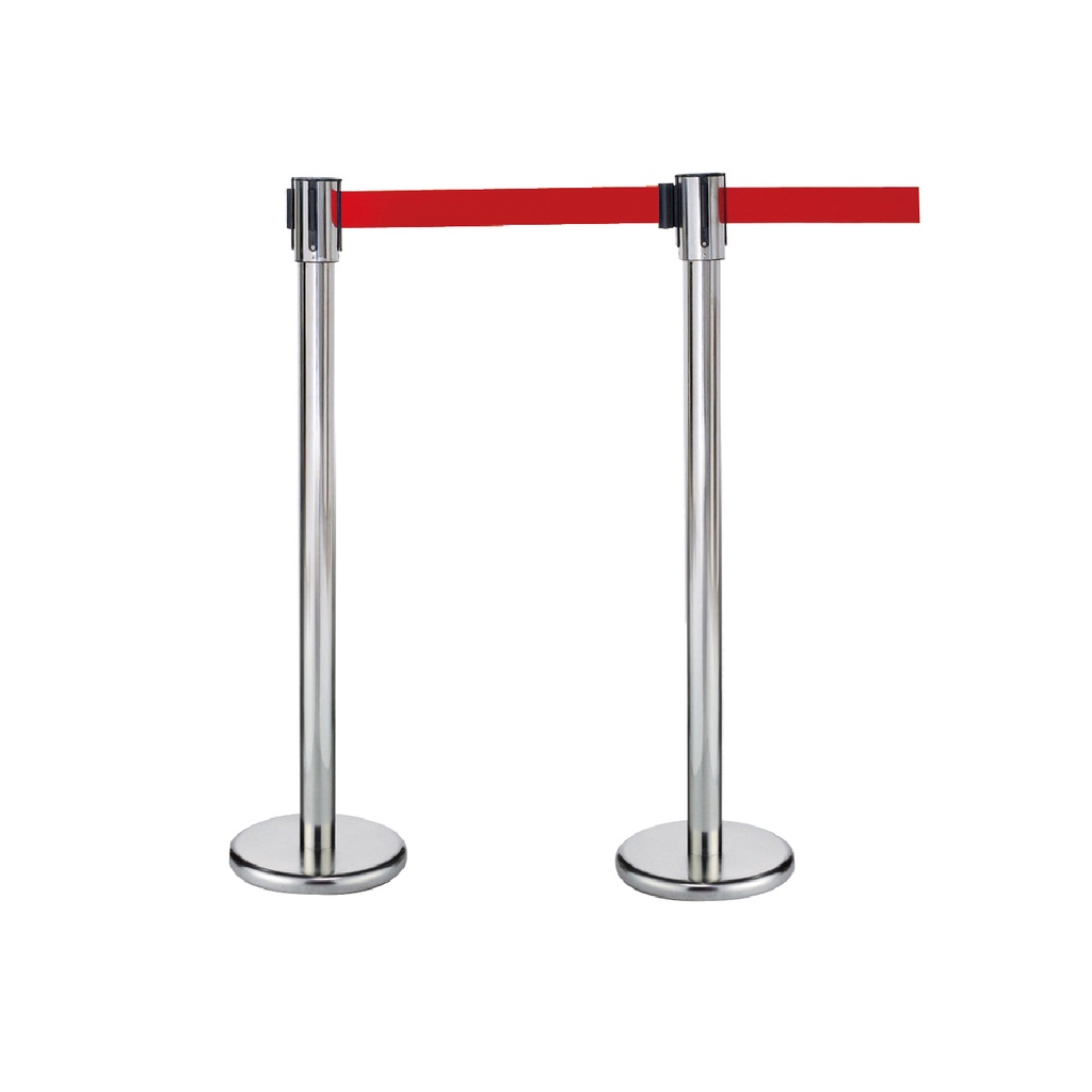 【單隻】台灣製 伸縮圍欄 MY-815-1 經濟款 不銹鋼圍欄 欄杆 開店 不銹鋼紅龍柱 排隊 警戒線圍欄 展覽 分流, , large