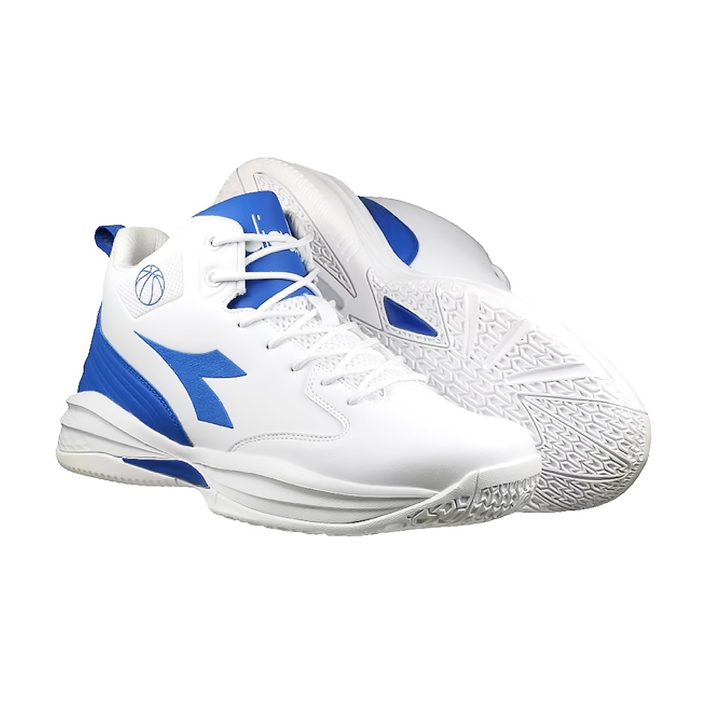 DIADORA迪亞多那 寬楦專業籃球鞋 男運動鞋 男鞋 超纖皮革 耐磨 透氣 輕量 吸震 回彈 足弓支撐 耐用 黑 白藍, , large