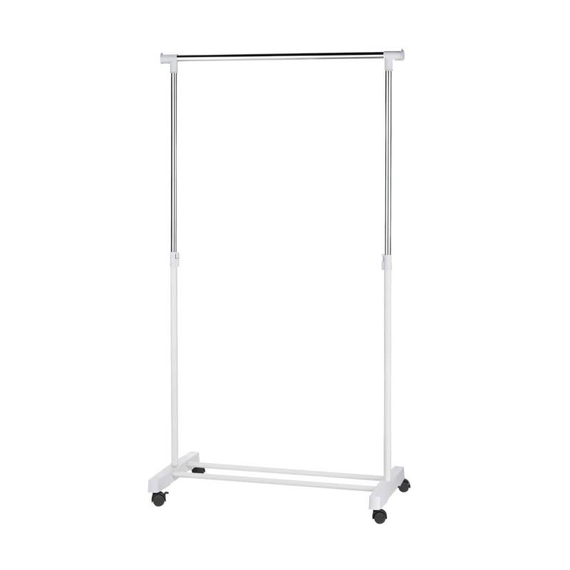 Taiwan-Made Mobile Clothes Rack Single Rod Garment Rack with Wheels Lightweight Easy Storage Indoor Drying Rack, , large